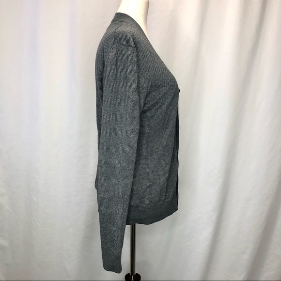 Banana Republic v-neck cardigan grey silk cotton cashmere luxury blend S - Picture 3 of 7